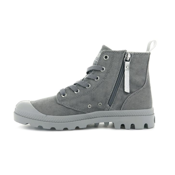 Palladium Pampa Zip Desertwash Women's Boots Dark Grey | UK F932-SCD